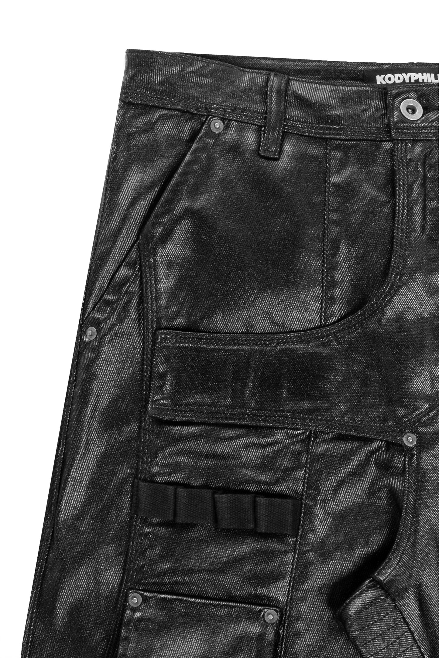 KP2144 CARGO PANTS- WAXED BLACK